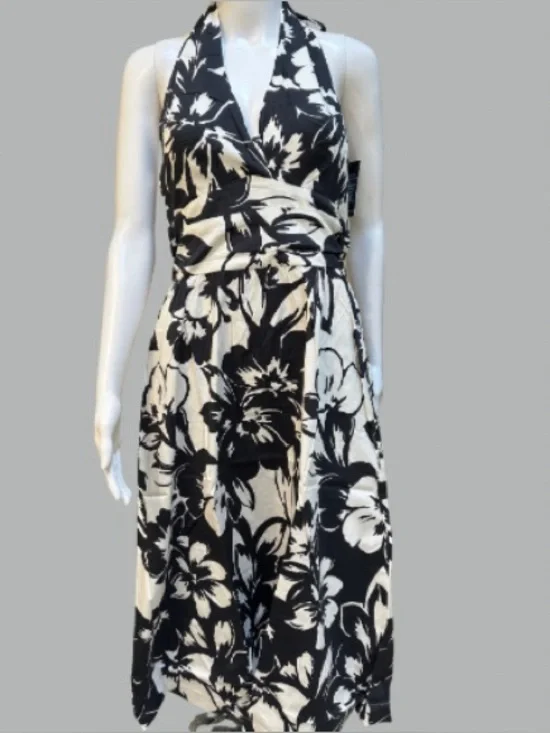 NWT Boston Proper Perfect Sundress Exploded Florals Halter Fit & Flare Dress - Picture 3 of 7